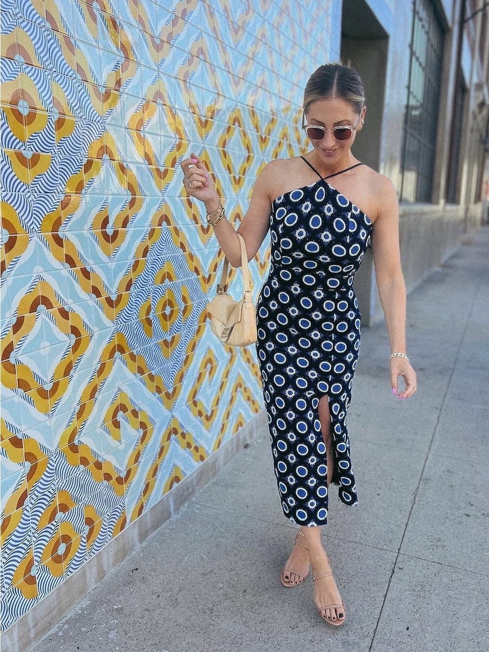 Sezane Enea Crochet Halter Dress